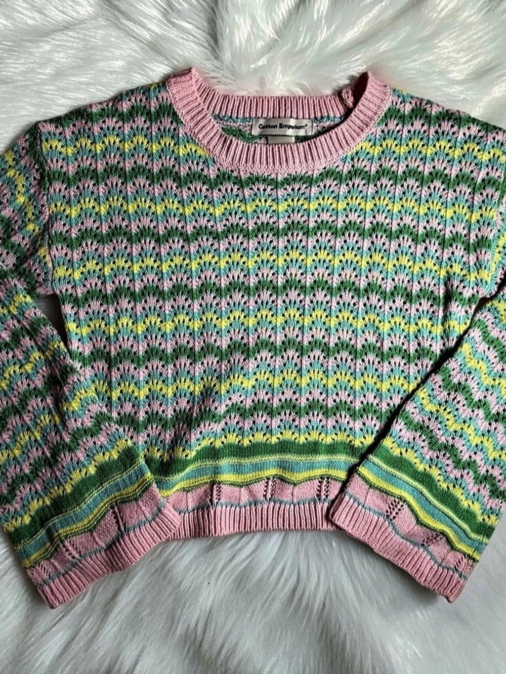 Cotton Emporium Colorful Knit Sweater - Girls XL